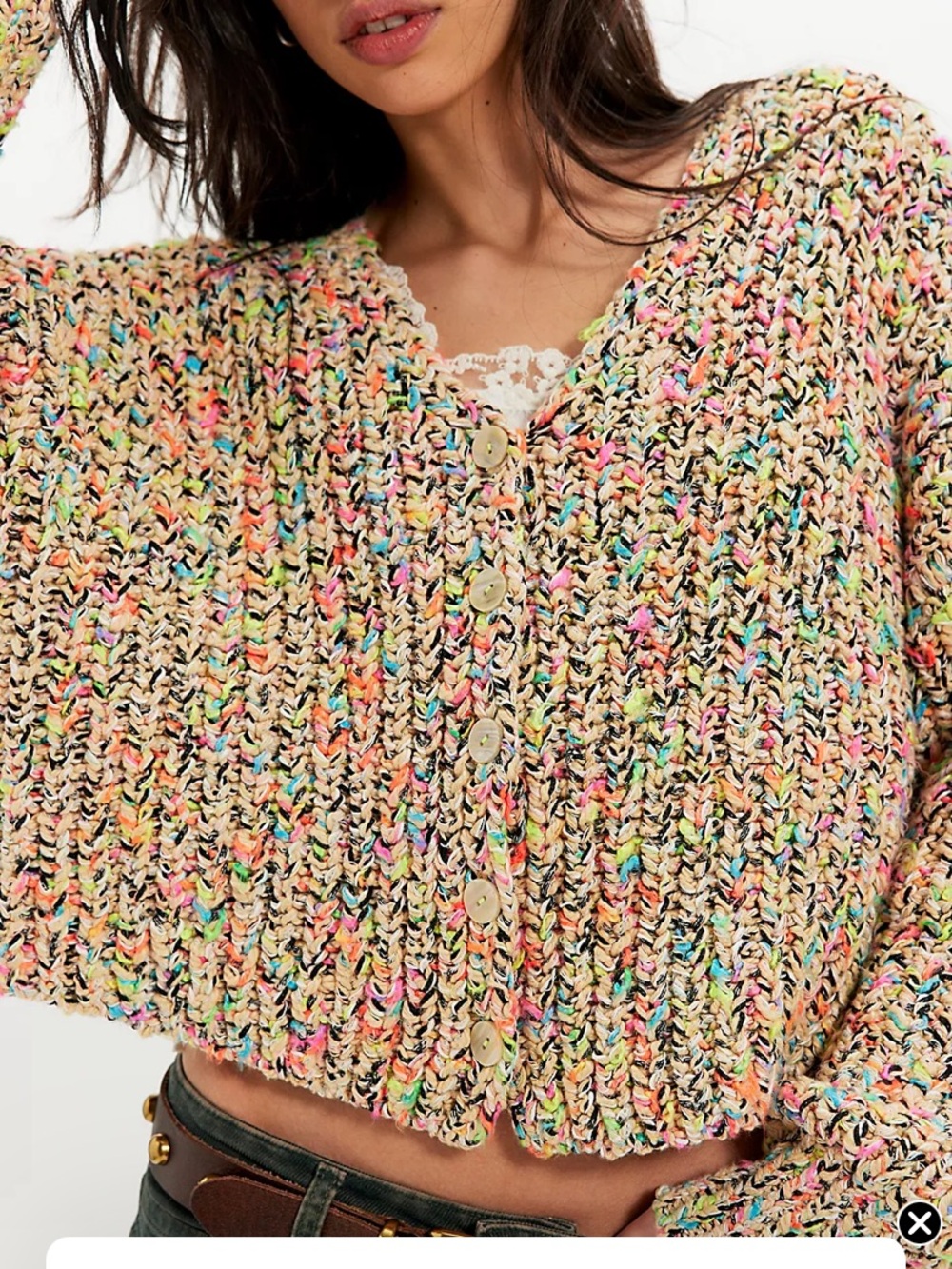 Free People flea market crop Cardigan - Picture 3 of 5